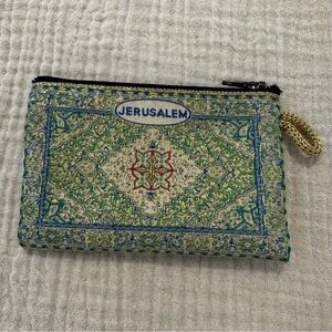 Jerusalem Tapestry Pouch - Green and Gold
